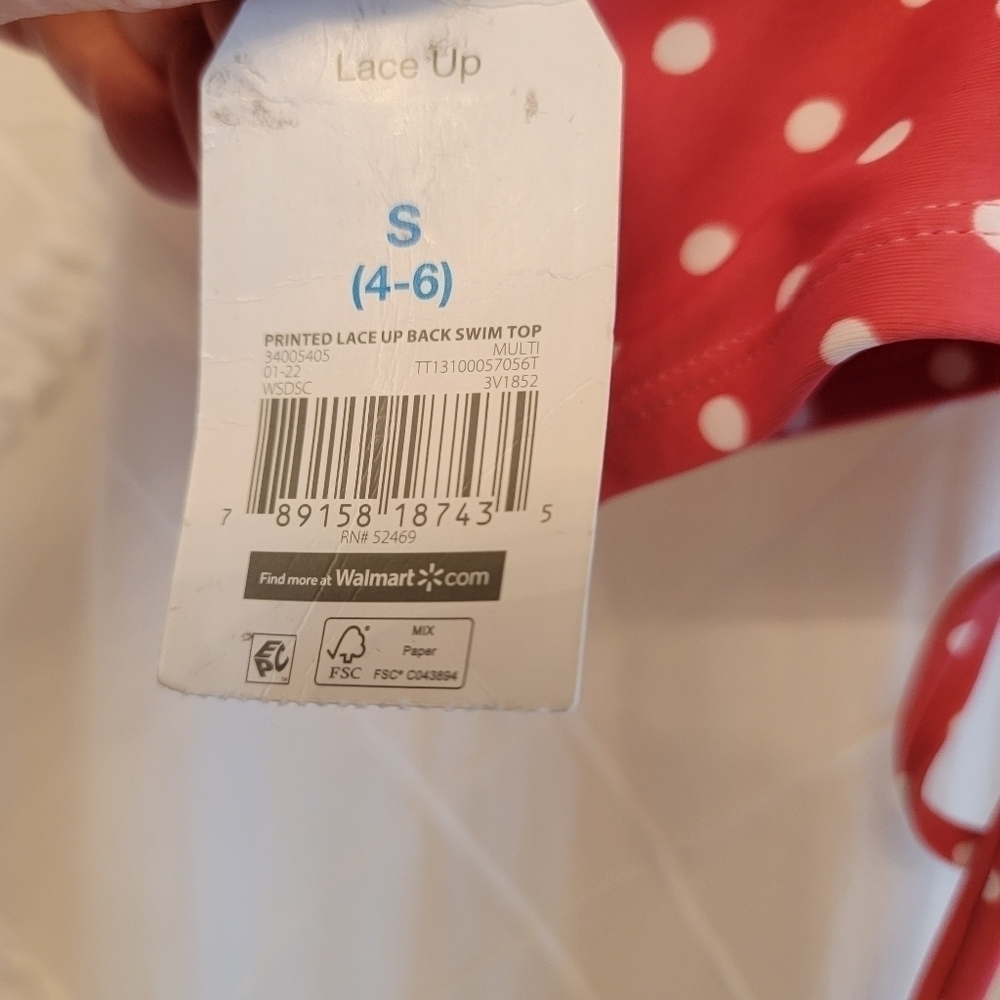 Time and Tru Polka Dot Bikini Top Size S - Picture 5 of 6
